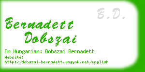 bernadett dobszai business card